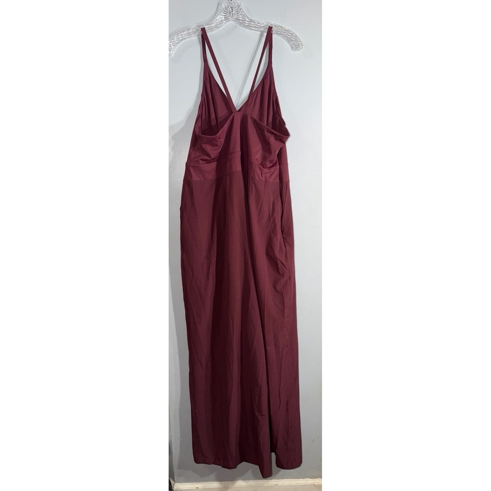 Halara Breezeful NEW one piece maroon long wide leg jumpsuit size 1x plus - Picture 5 of 11